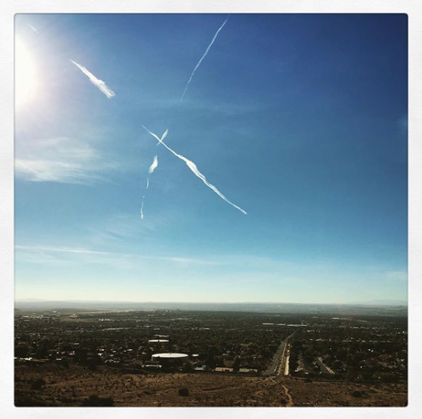 Clouds in the shape of an X